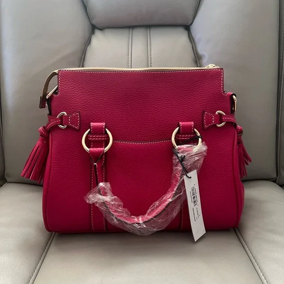 Dooney & Bourke Sorrento Satchel 30 with pocket - Rose - Picture 2 of 11